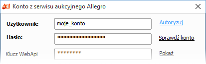 Autoryzacja konta w Allegro