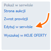 Edytuj ofertę w serwisie Allegro