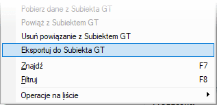 Eksport towarów do Subiekta