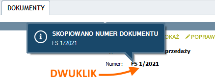 Kopiowanie do schowka numeru dokumentu